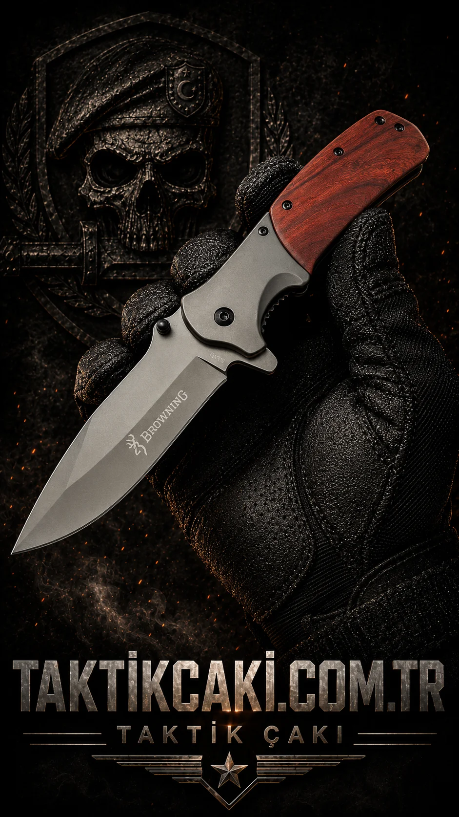 Browning Ahşap Saplı 21 CM Klasik Çakı