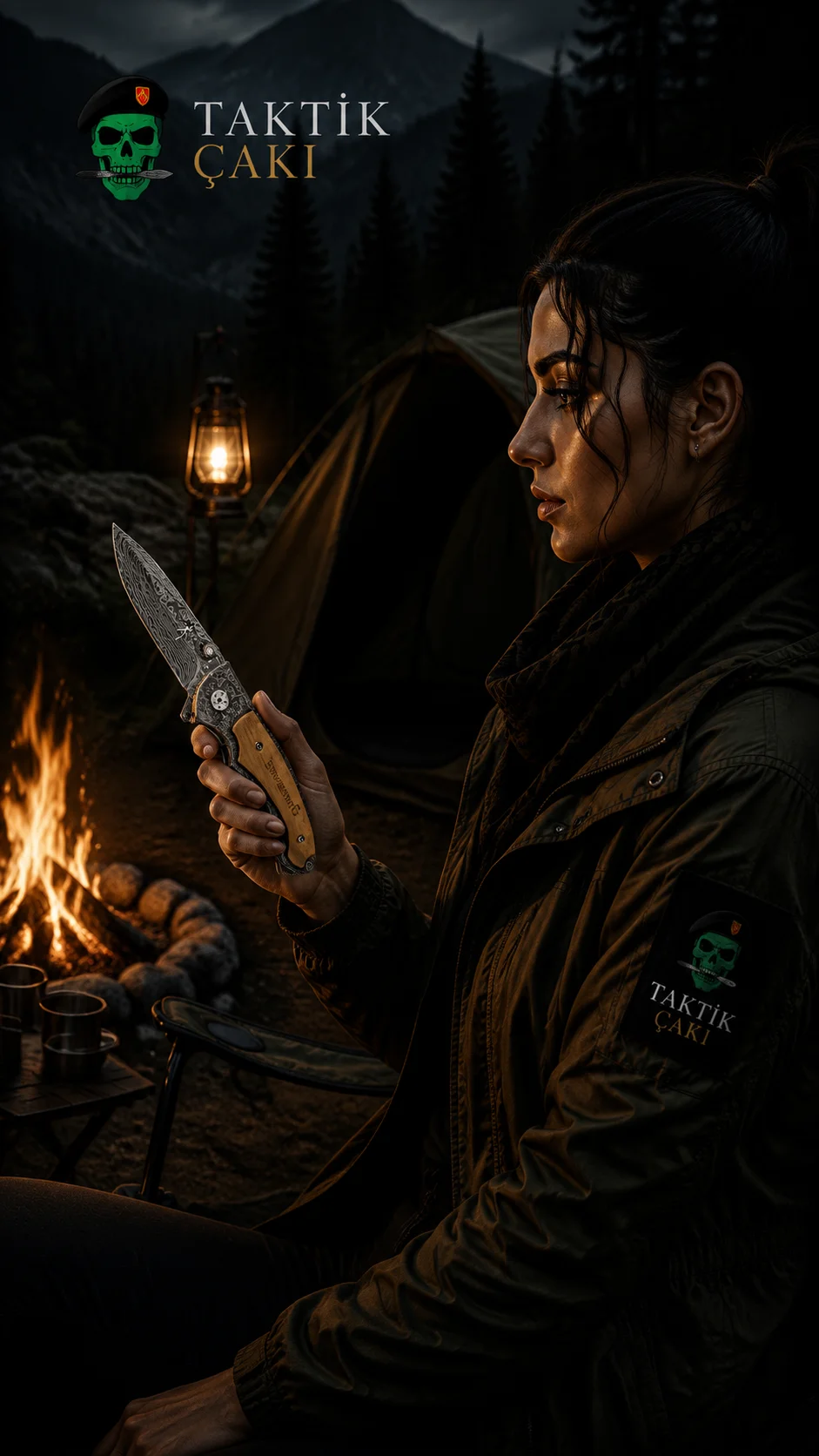 Browning Damascus Steel Hunting & Camping Knife - Görsel 2