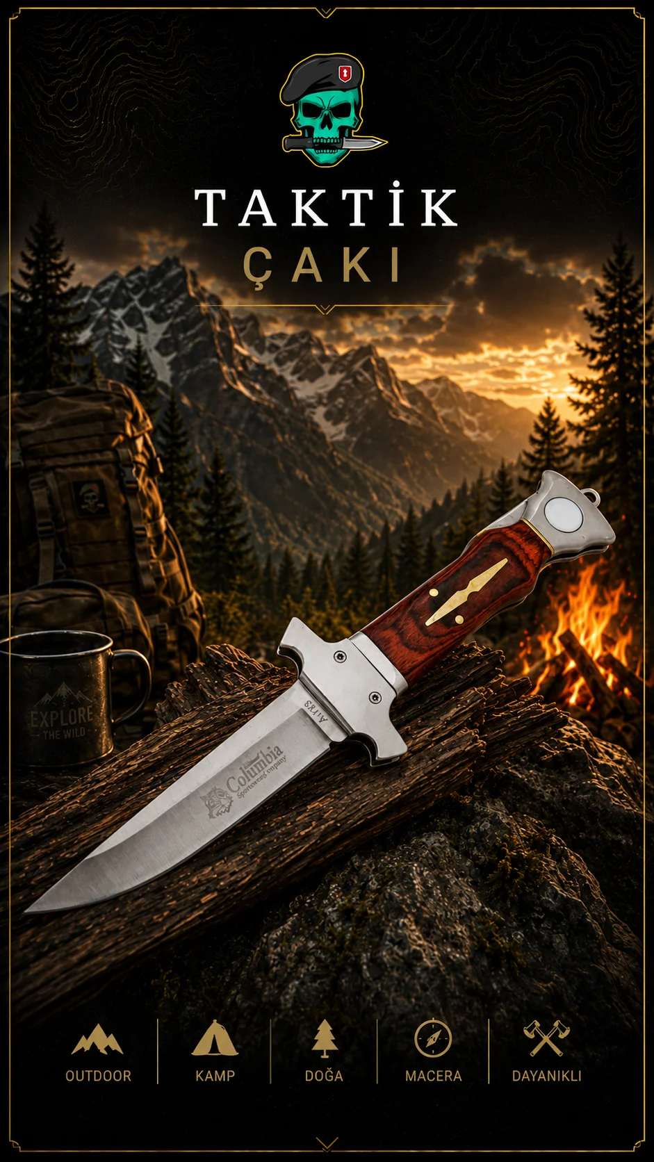 Columbia A123 Pocketknife – 22 cm Professional Knife - Görsel 3