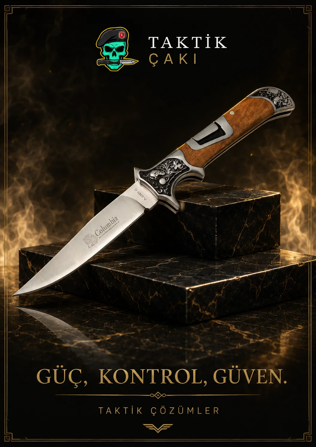 Columbia Hunter Knife 23 CM Professional Camping & Hunting Folding Knife - Görsel 2