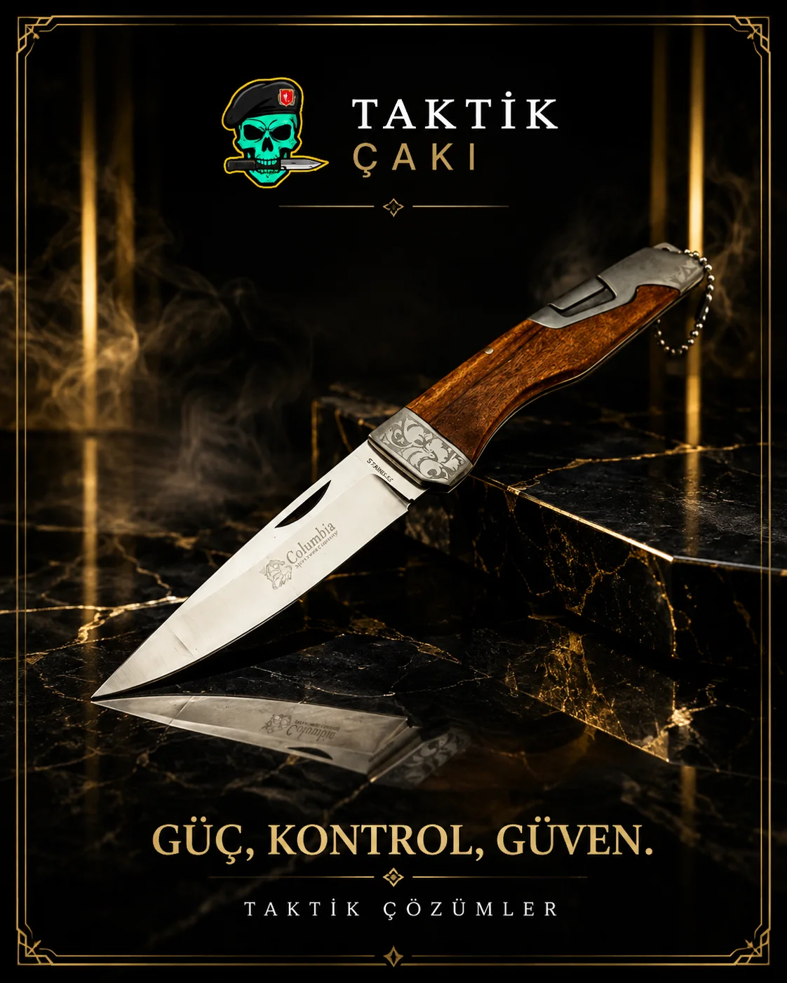 Columbia Hunter Knife 24 CM – Professional Hunting Folding Knife - Görsel 3