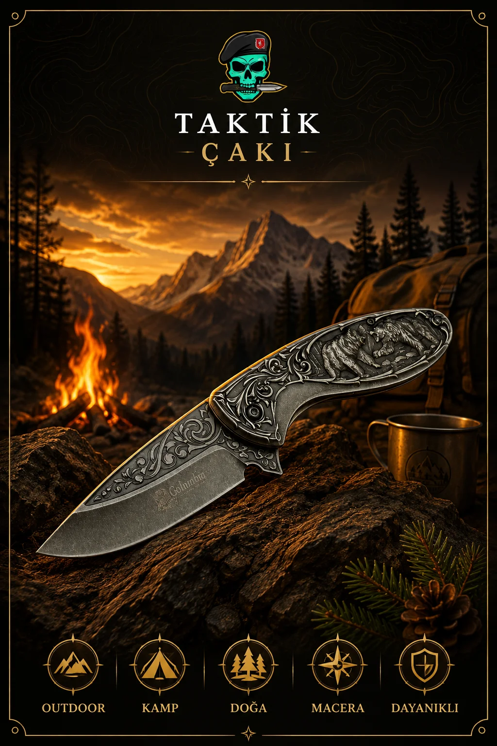 Columbia Moonlit Folding Knife Tianyum 20 CM - Görsel 2