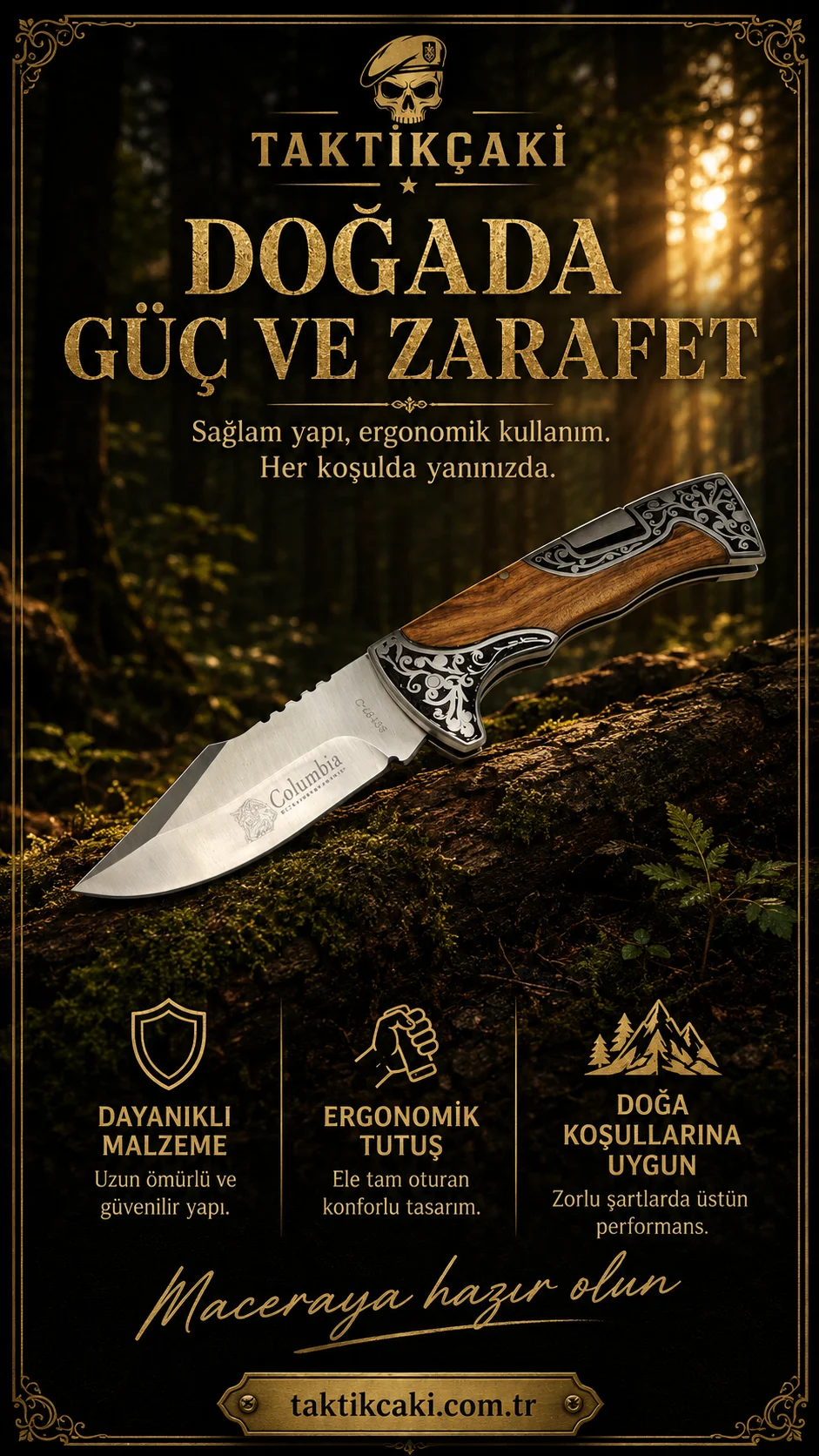 Columbia Çakı Ahşap 20.5 CM - Ahşap Çakı - Görsel 2