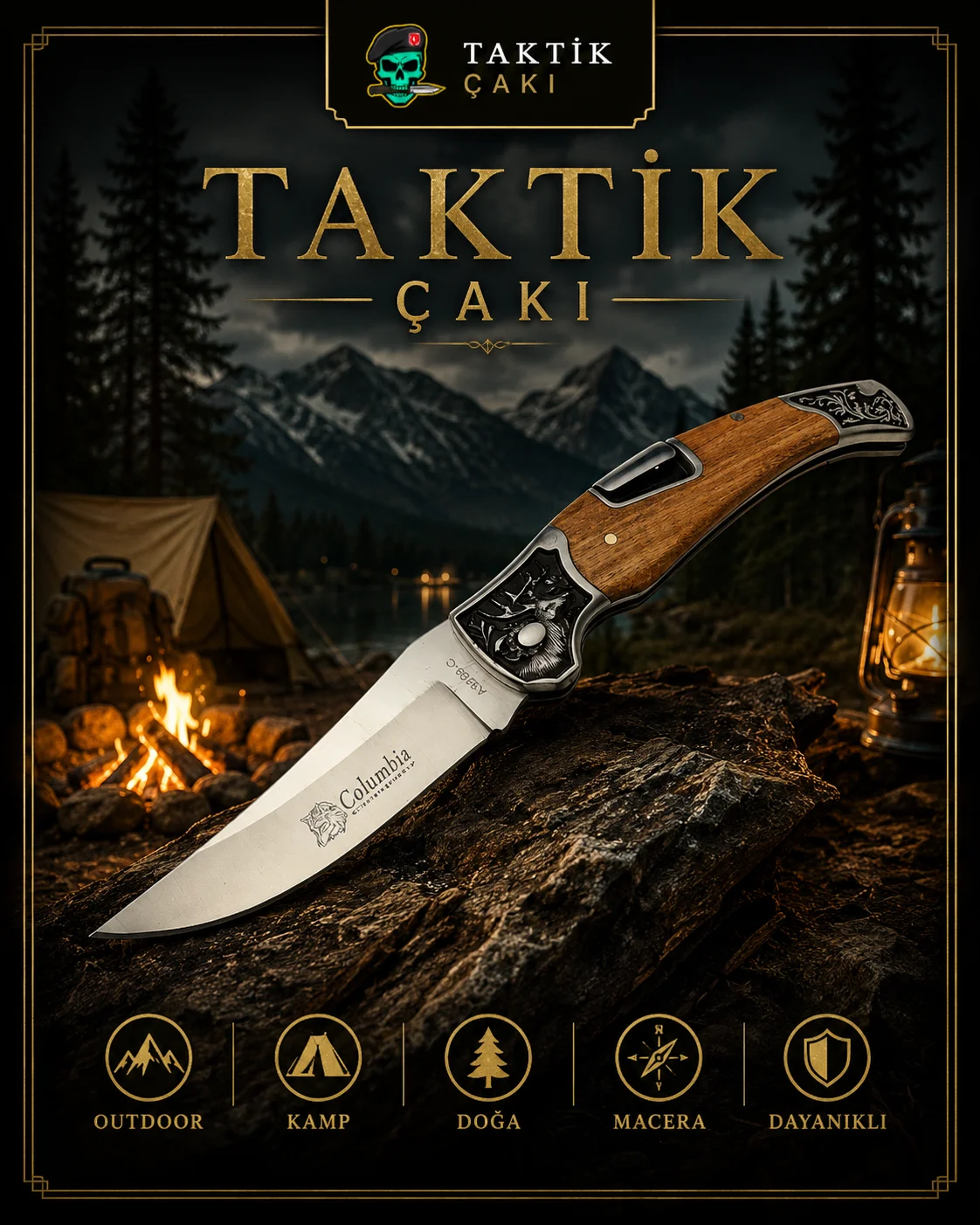 Columbia Deer Knife – 22.5 CM Multi‑Function Folding Knife - Görsel 3