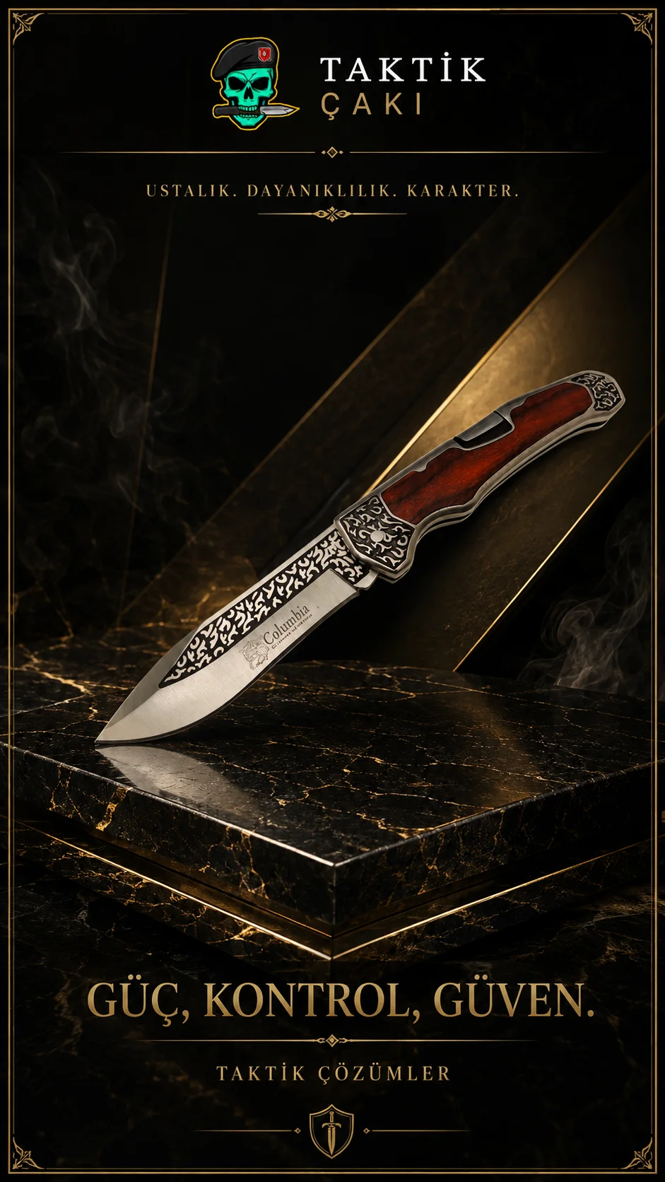 Columbia Rose Knife 21 CM Professional Folding Knife - Görsel 2