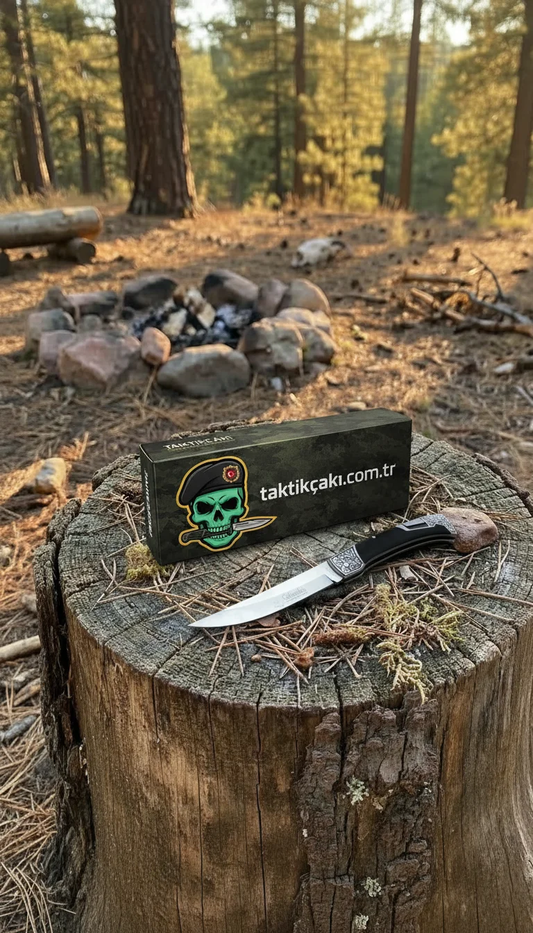 Columbia Hançer Çakı 24 CM – Emniyet Kilitli, Kemerde Taşıma Klipsli Av Çakı