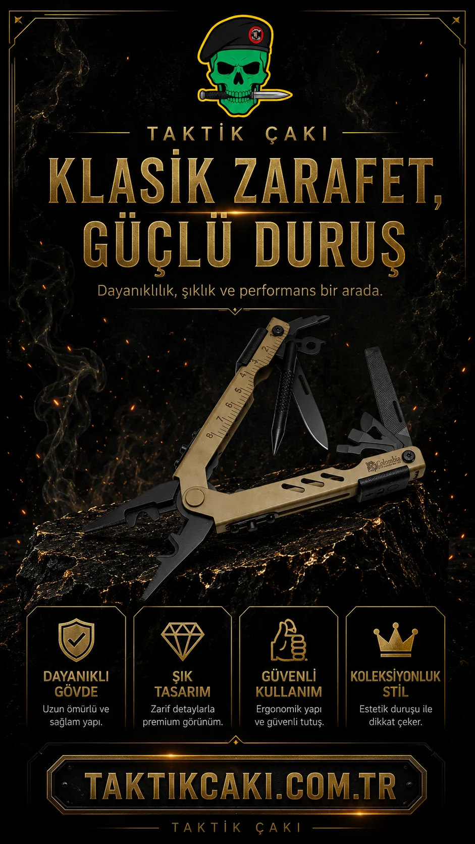 Columbia İmha Pense Haki – Dayanıklı Çakı Aksesuarı (Profesyonel) - Görsel 2
