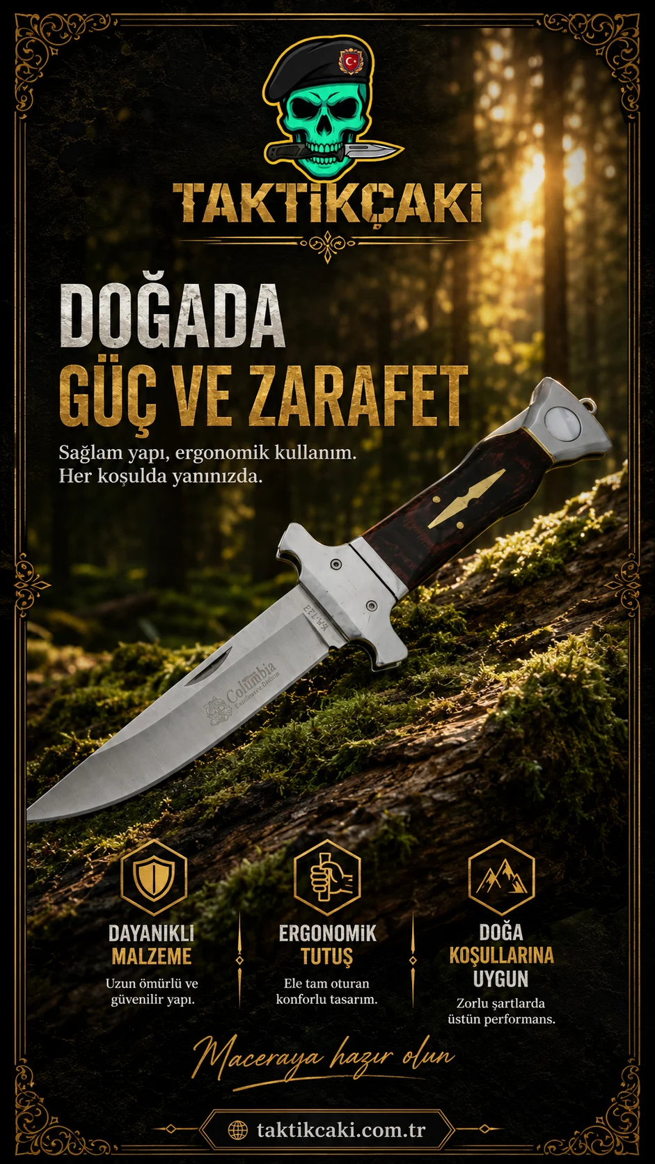 Columbia KA123 Profesyonel Çakı 26 CM - Görsel 2