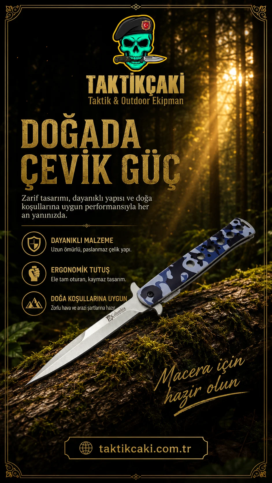 Columbia Km Blue T‑Lite Professional Folding Knife - Görsel 2