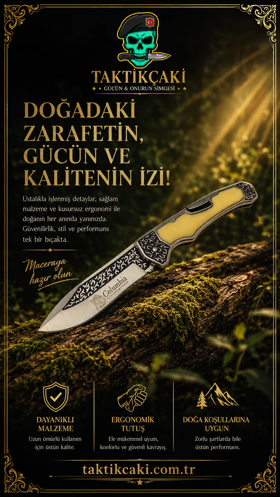 Columbia Damens Messer 21 cm – Vielseitiges Taschenmesser - Görsel 2