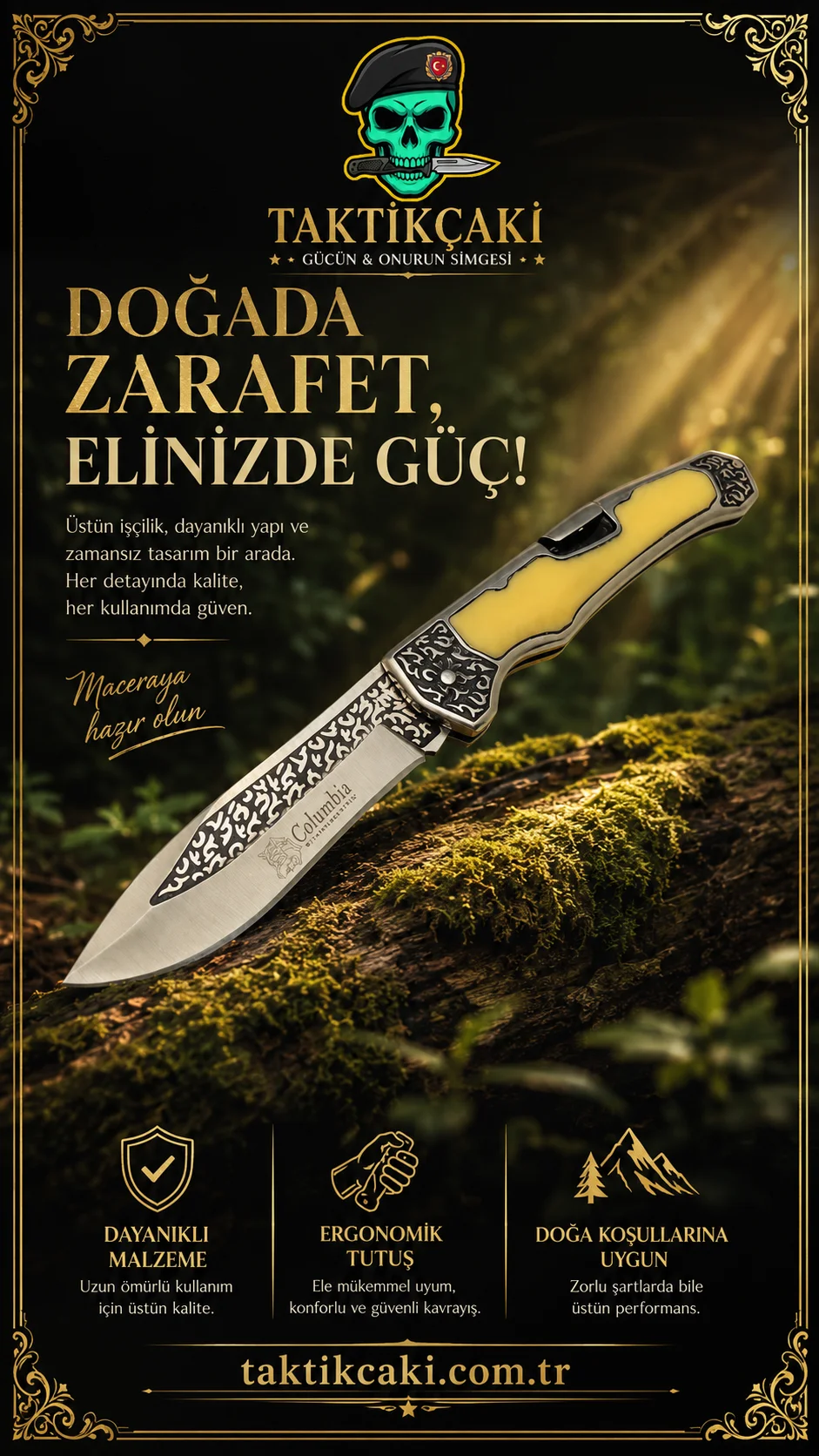 Columbia Sedef Folding Knife 23.5 cm Steel - Görsel 2