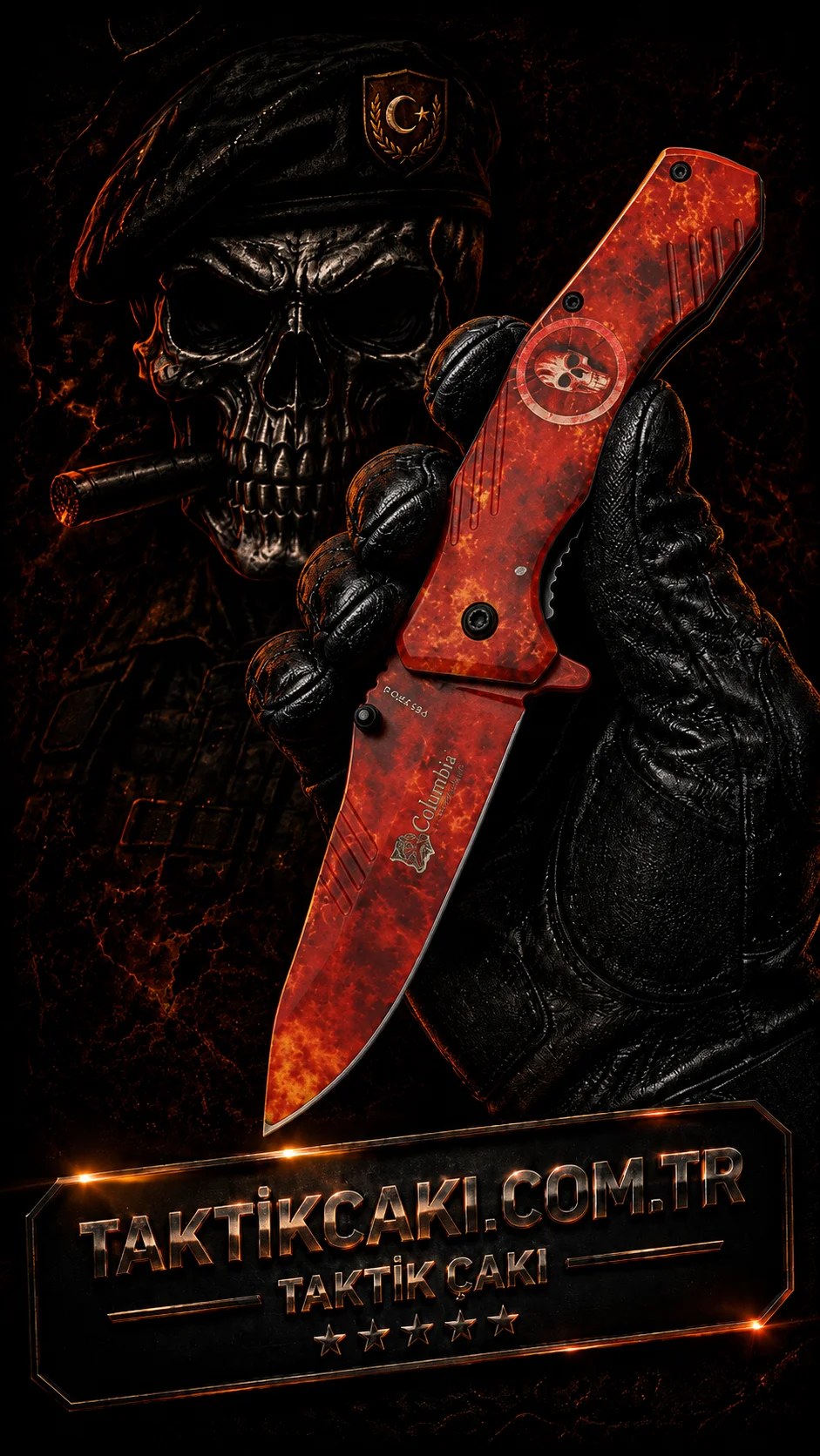 Columbia Skeleton Çakı Red – 20 CM, Çakı Çeşitleri