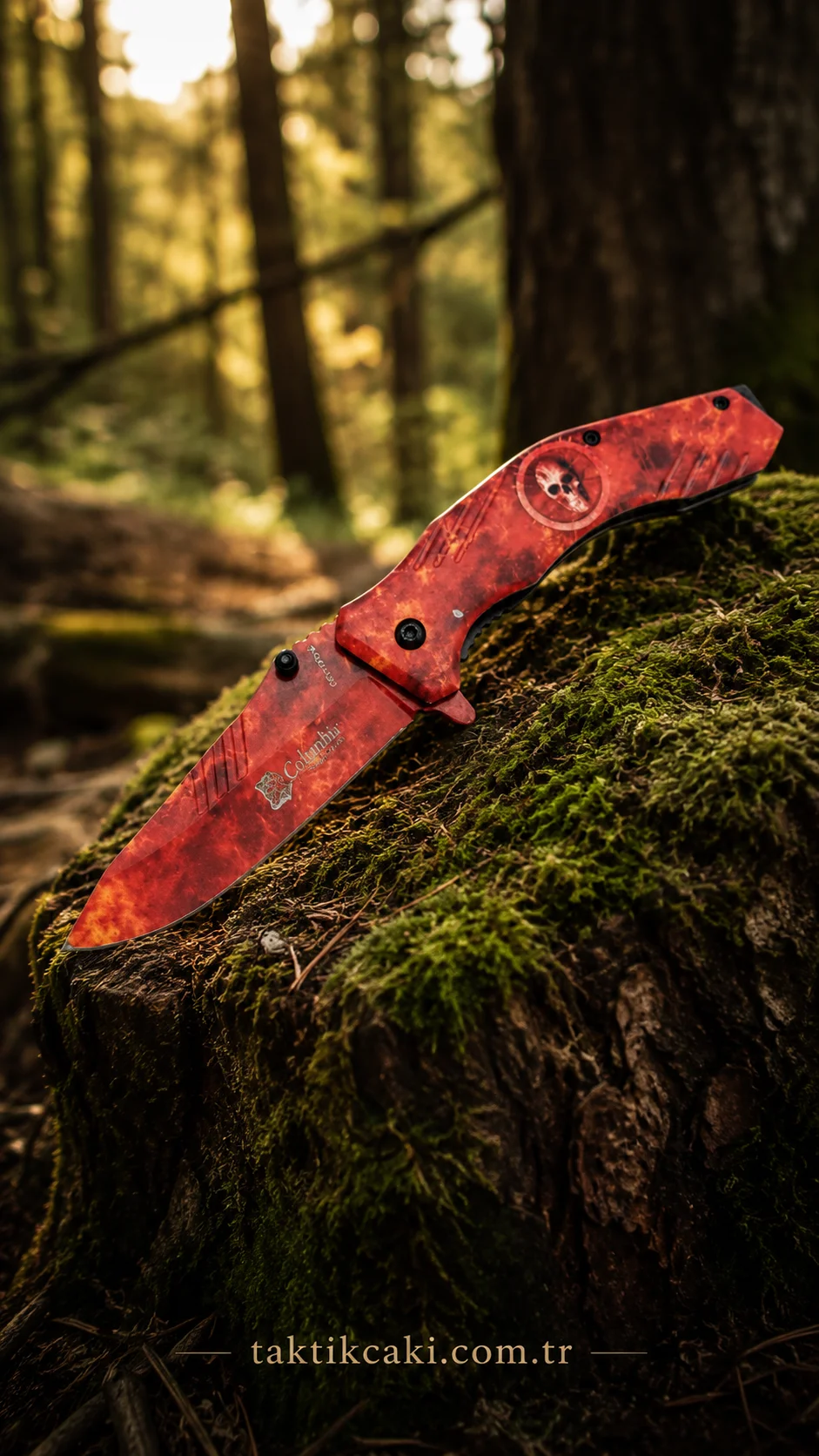 Columbia Skeleton Red Folding Knife – 20 CM - Görsel 2