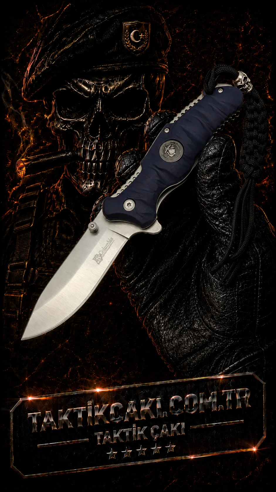 Columbia Tactical Çakı İpli 21 CM – Çok Fonksiyonlu Çakı