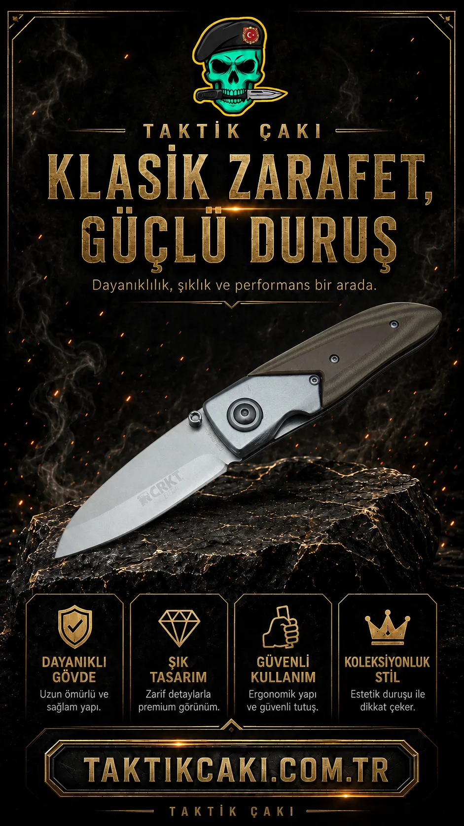 CRKT 0145 KNIFE – Lightweight & Powerful Agile Hunting Knife - Görsel 1
