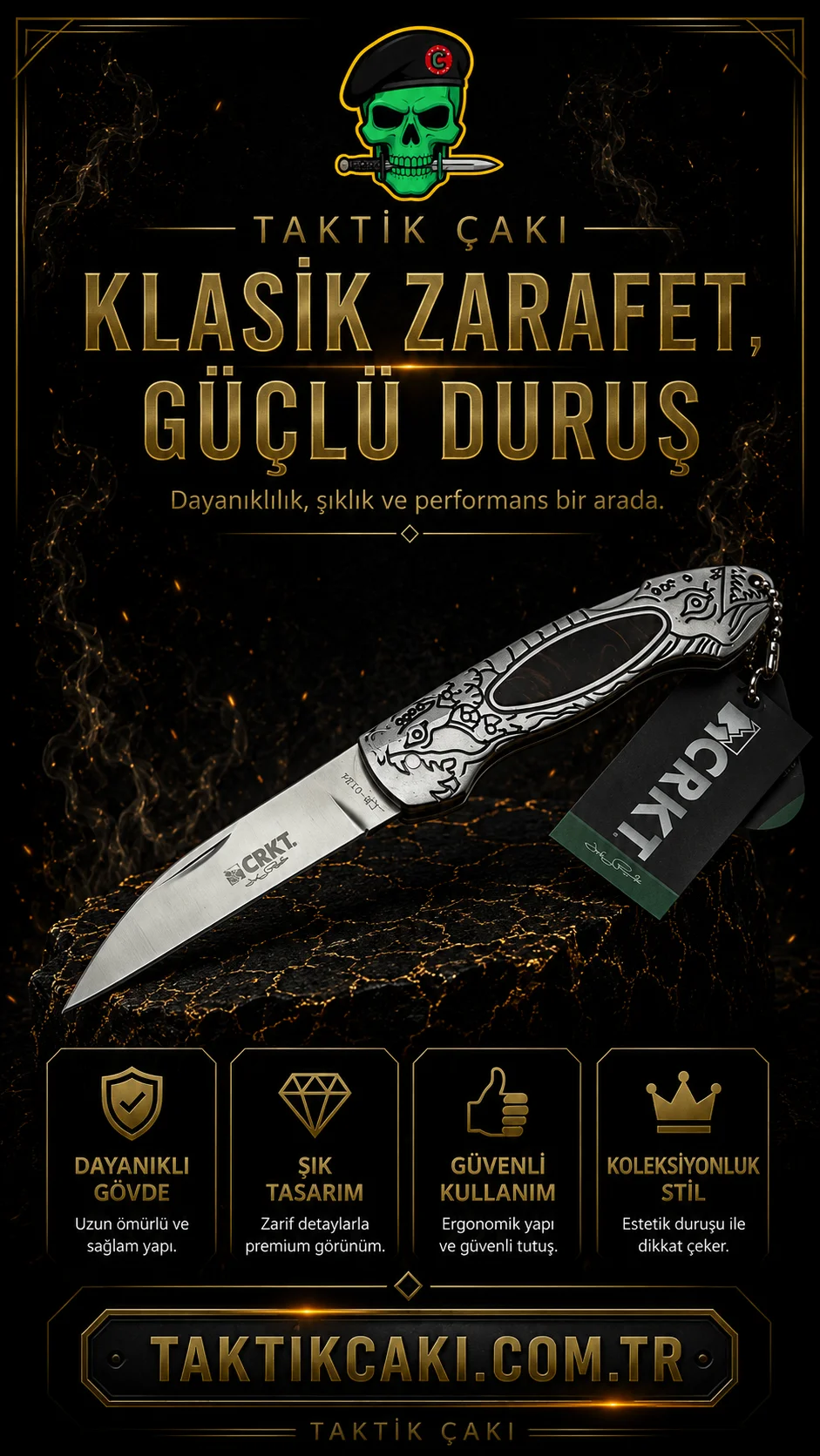 CRKT 124 Çakı - Profesyonel Avcı Çakı