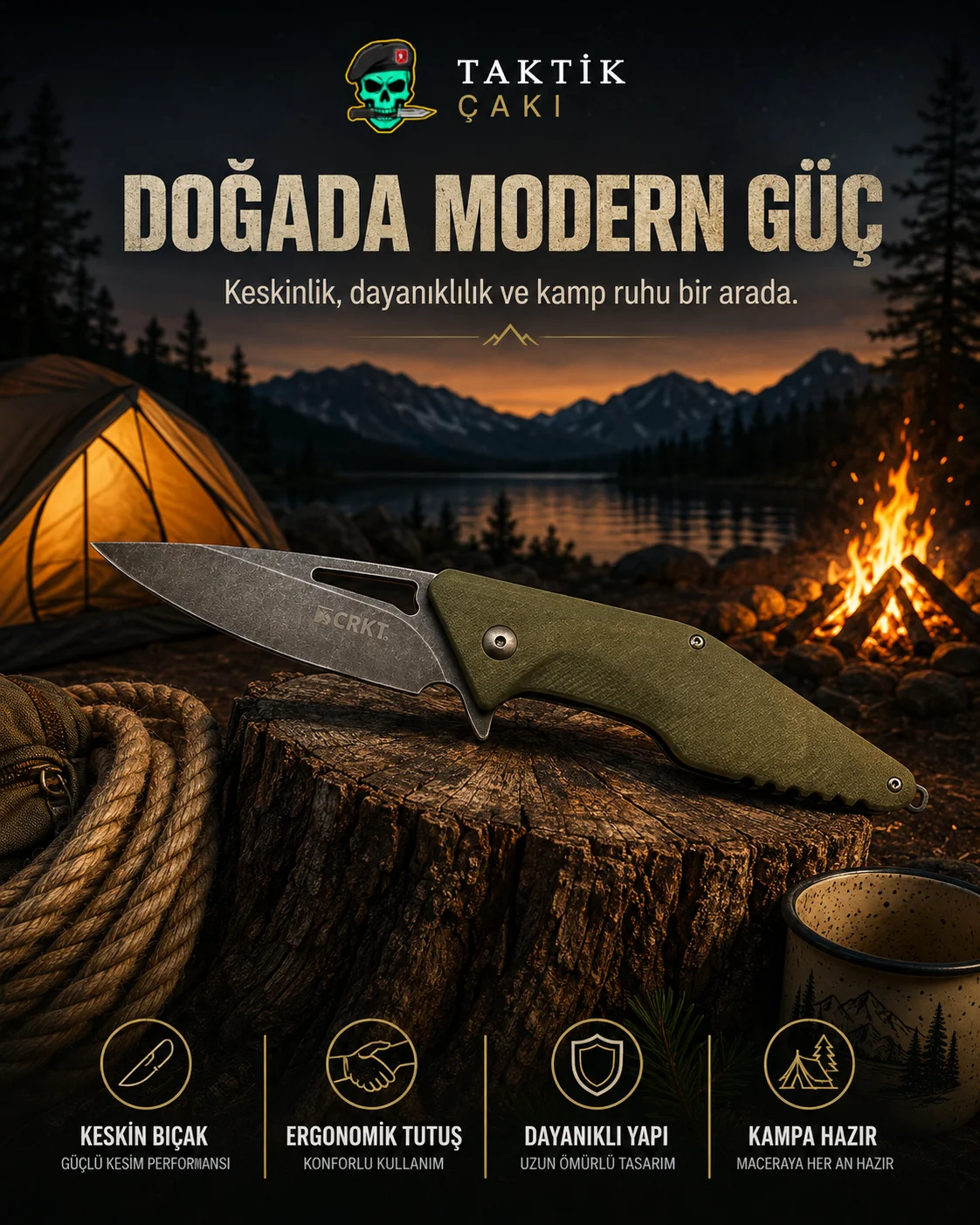 Crkt Division 21 cm Pocketknife - Görsel 2