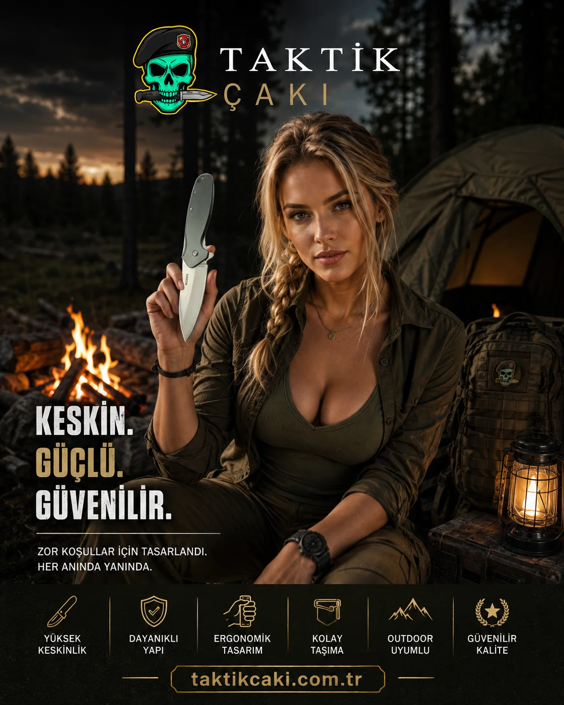 Crkt Geniş Çakı 22 cm - Çakı Çeşitleri