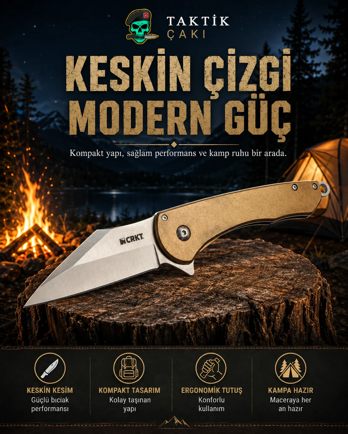 Crkt Jettison Çakı – 18.5 cm Çelik Çakı