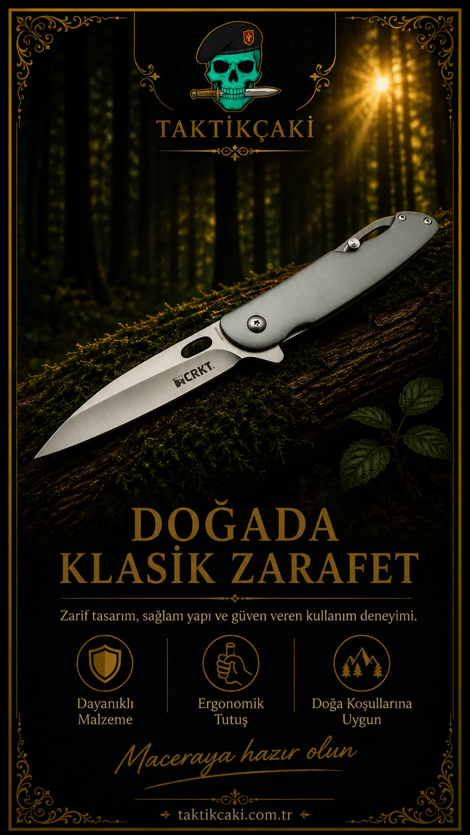 Ctkt Çakı Kancalı 23 CM - Güvenli Taşıma ve Çekme Özelliğiyle Profesyonel Çakı - Görsel 2