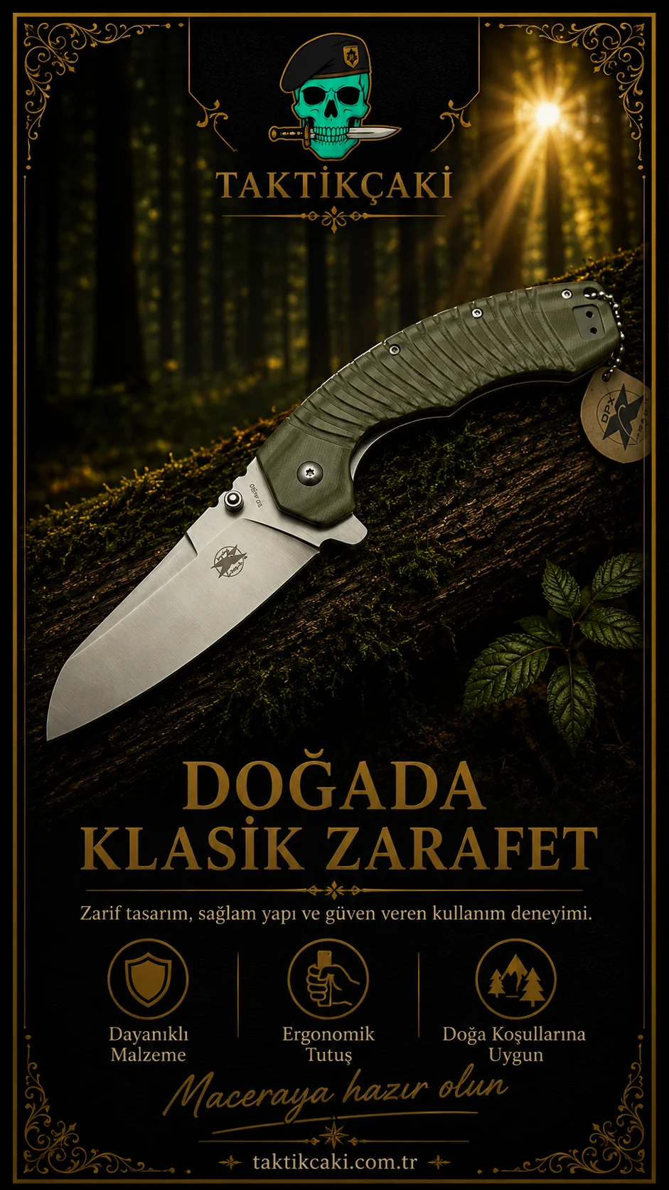 Dpx Gear Kunamy Çakı – 23 CM Güçlü Çelik Çakı, G10 Kılıf, IKBS Sistem