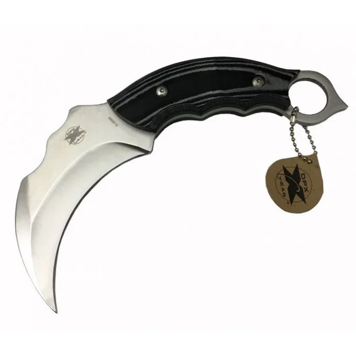 Nóż Karambit Dpx Gear Scorpion – 20 cm ze Stali Nержаwiącej, Chwyt z G10, Z wytrzymałą klingą.