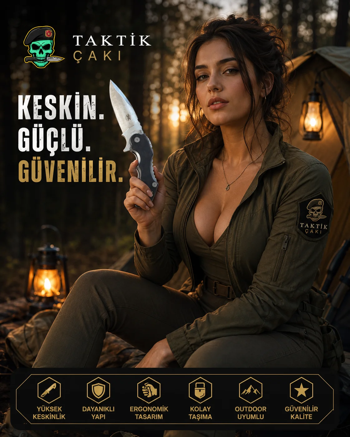 Dpx Gear Tyran Çakı - 23 cm Emniyet Kilitli Paslanmaz Çakı