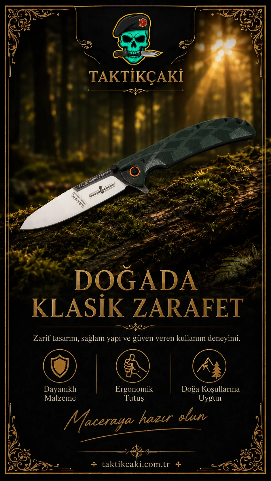 Extrema Ratıo 58 Hrc 25 CM Yeşil Çakı – Dayanıklı Çelik, Şık Tasarım - Görsel 2