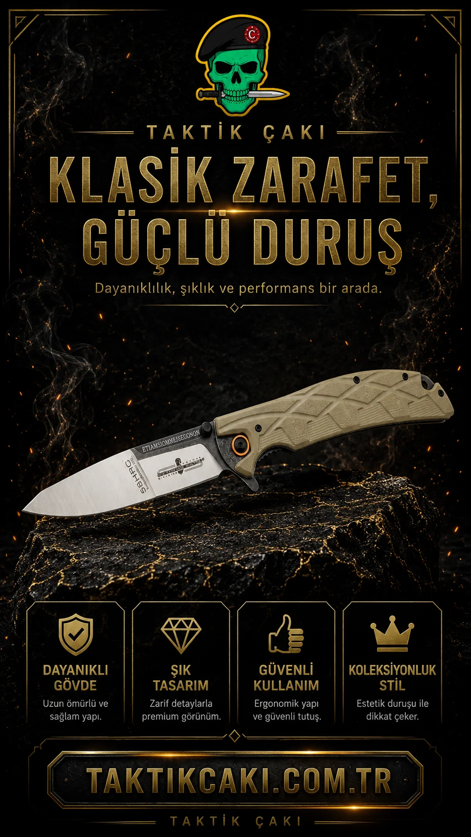 Extrema Ratıo 58 Hrc Çakı Kahve – 25 CM Profesyonel Çakı - Görsel 2