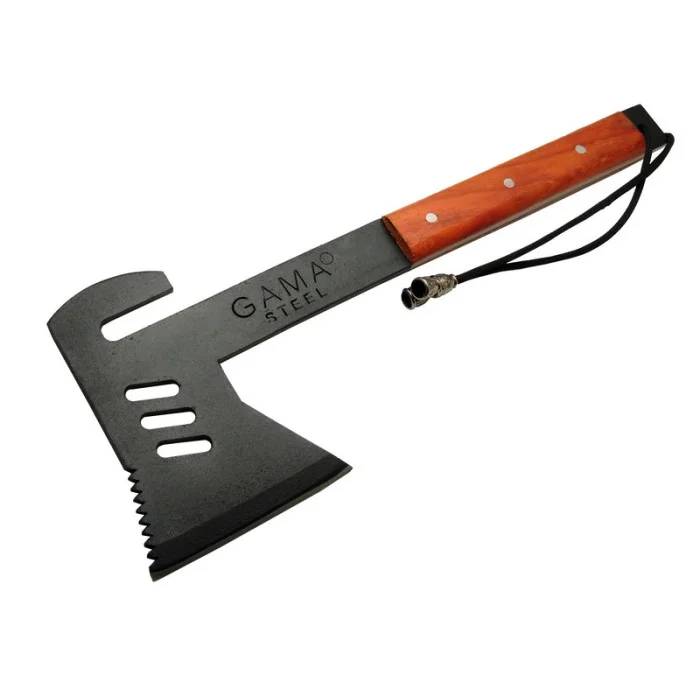 Gama Steel 38 cm Kamp Baltası – 5mm 3260 Çelik, Ahşap Saplı