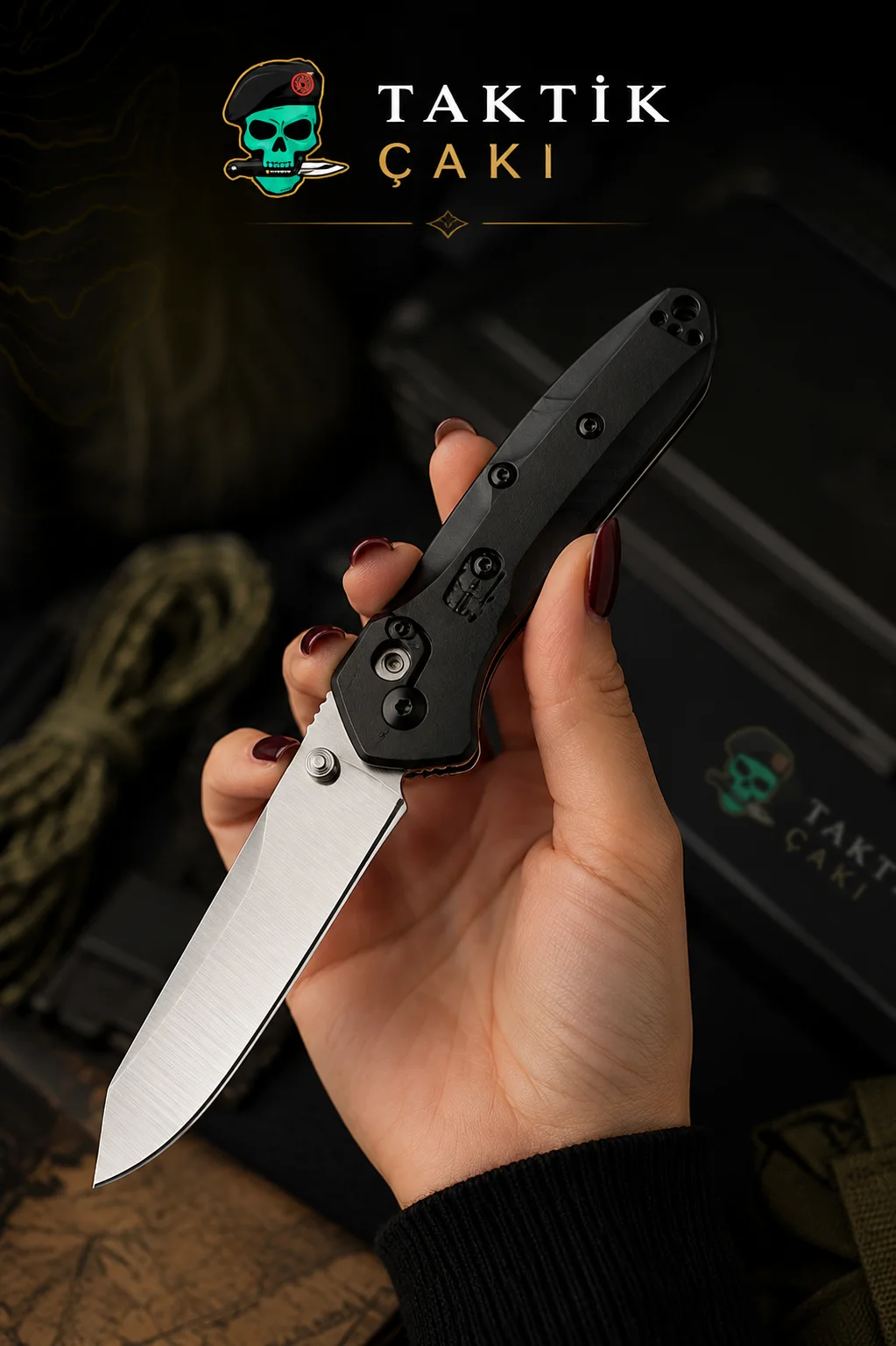 Grey Wolf D2 Profesyonel Çakı - 19.5 CM Duvar & Kaya Delikleri İçin İkili Yönlü Av Kampa Özel Tasarım