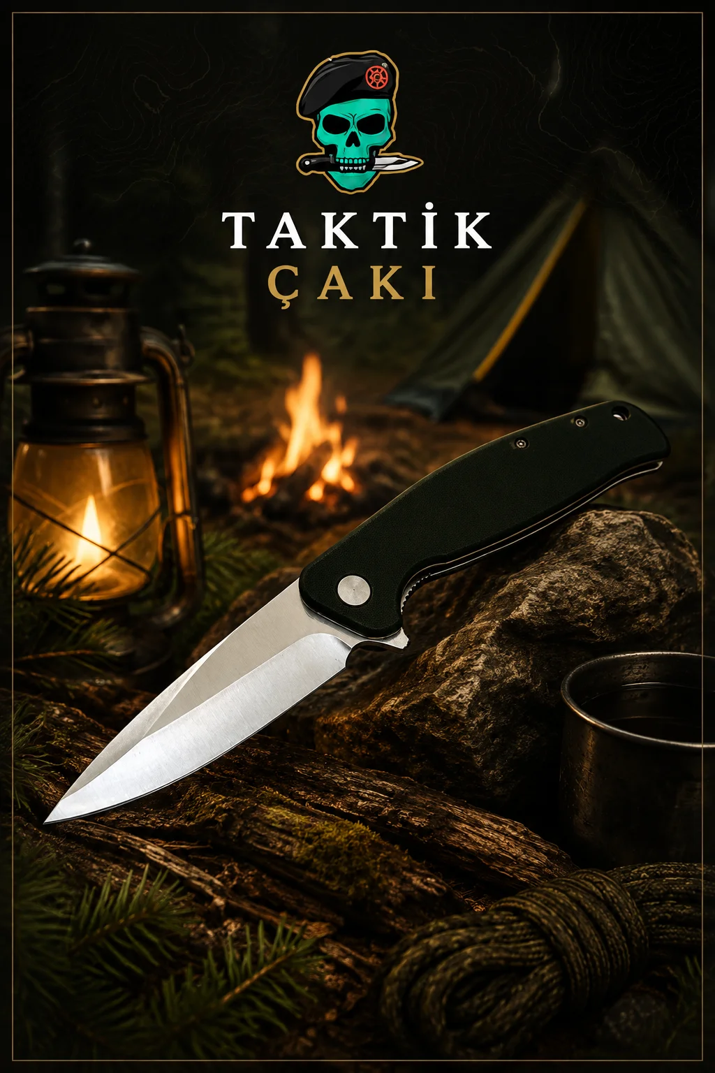 Grey Wolf Profesyonel D2 Haki Çakı - Doğa ve Av için İdeal Seçim