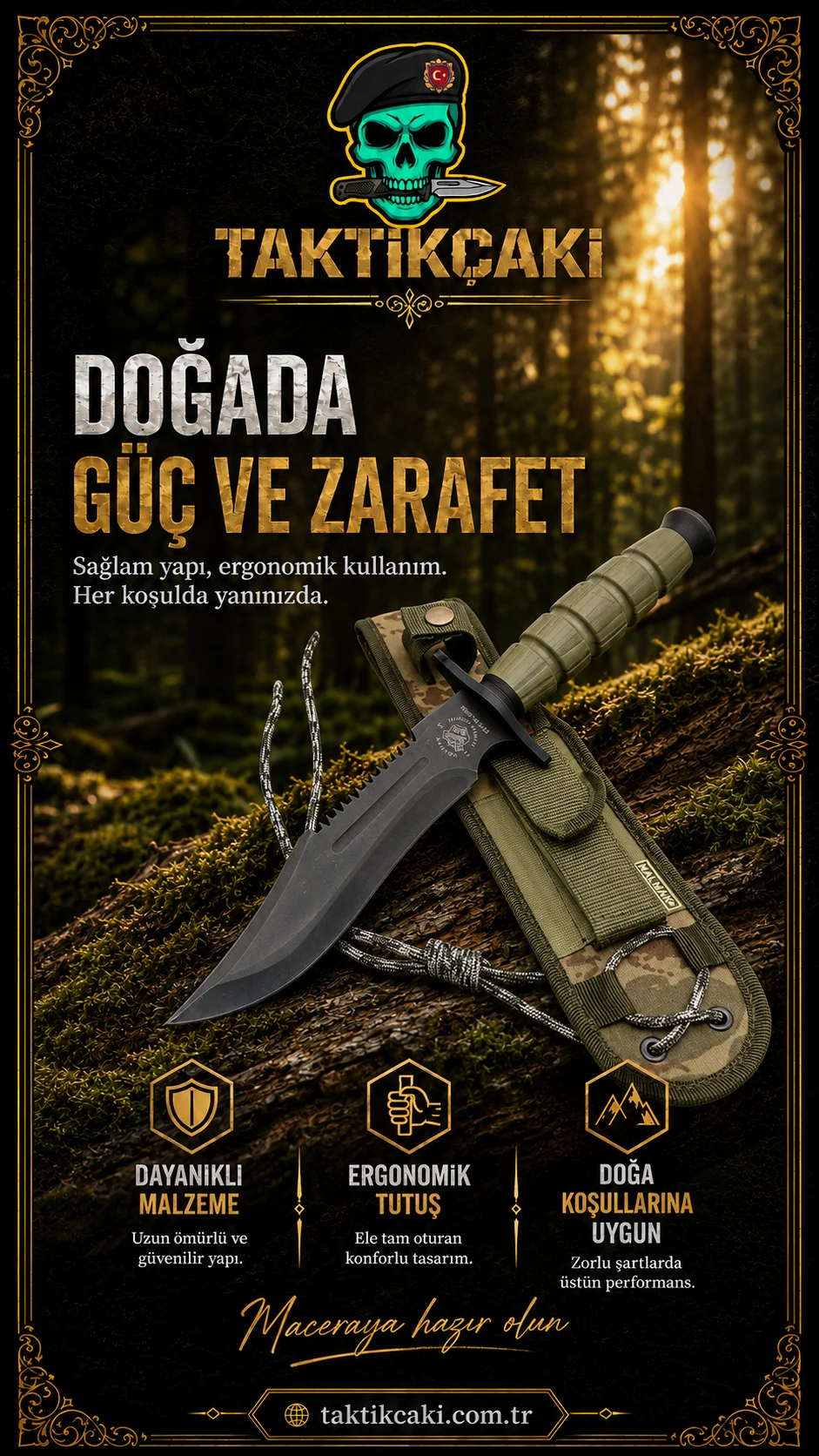 Halmak Komando 30 CM Çok Amaçlı Profesyonel Av Bıçağı