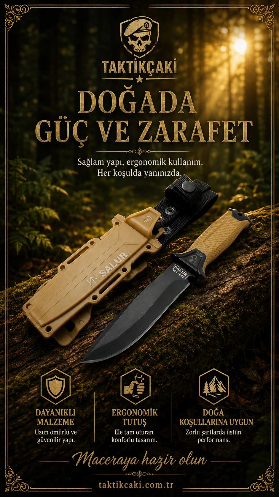 Halmak Salur Tactical Av Bıçağı - 25.5 cm - Görsel 2
