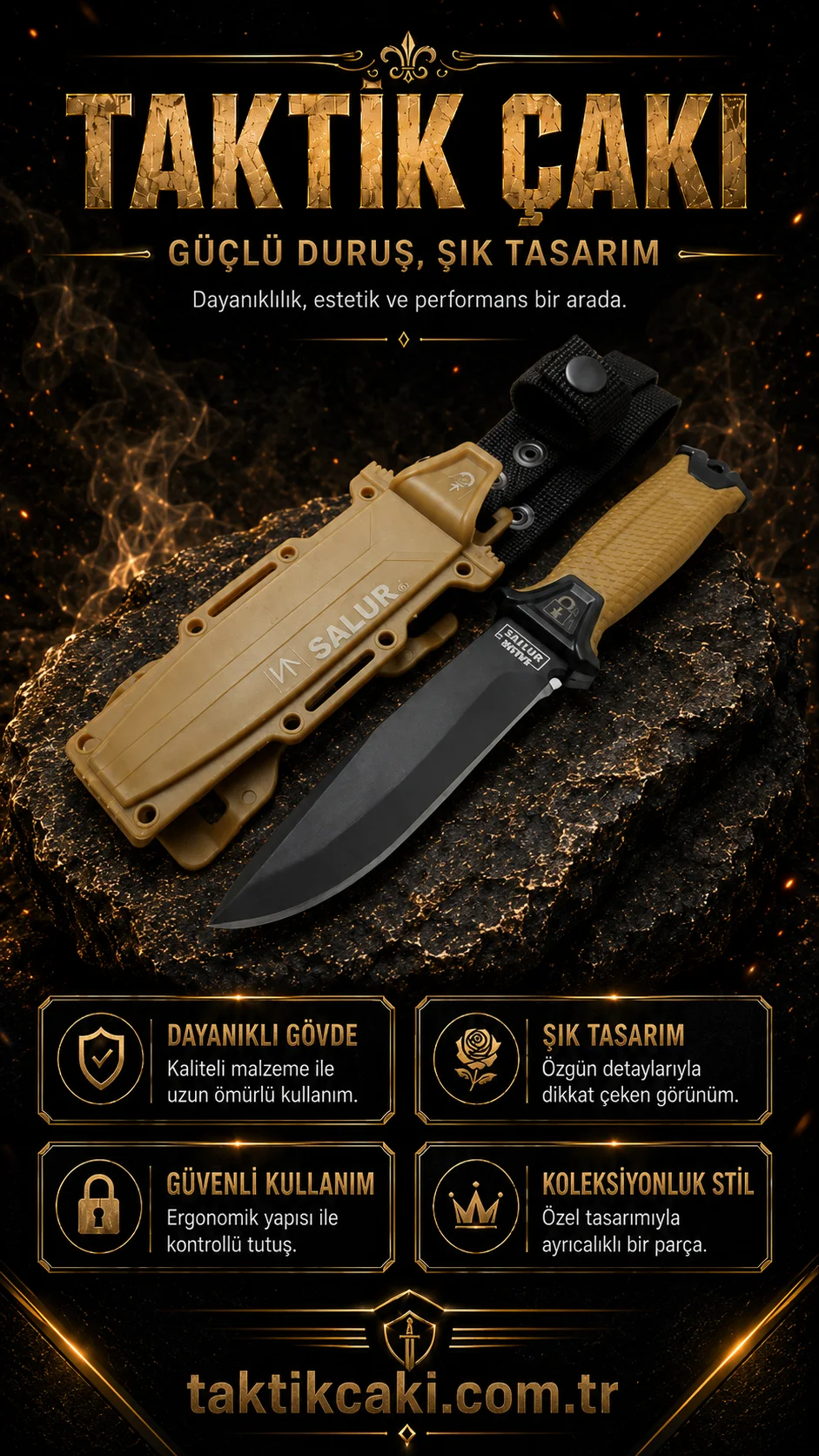 Halmak Salur Tactical Av Bıçağı - 25.5 cm