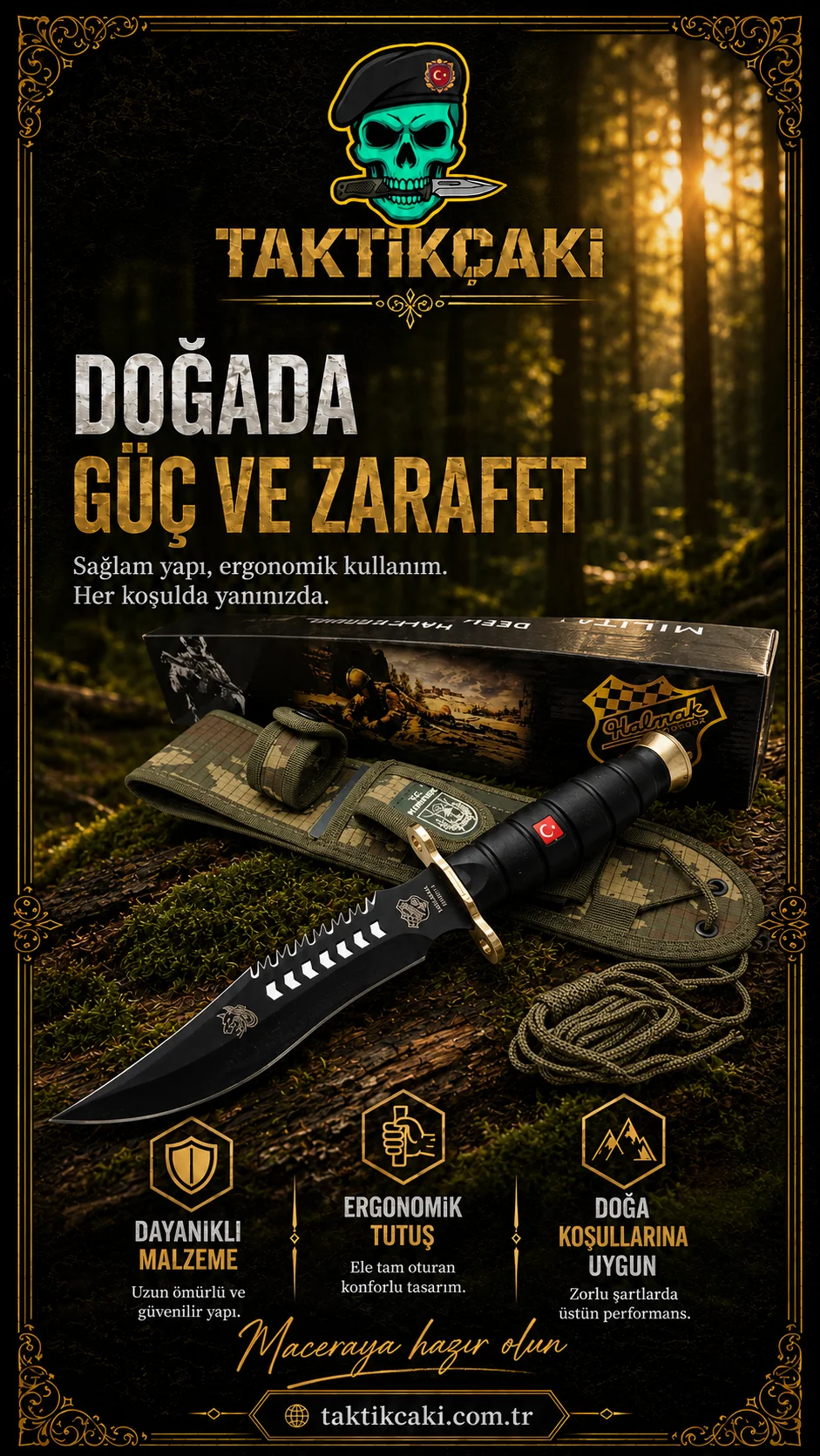 Halmak Siyah Komando 30 CM Av Bıçağı - Görsel 2