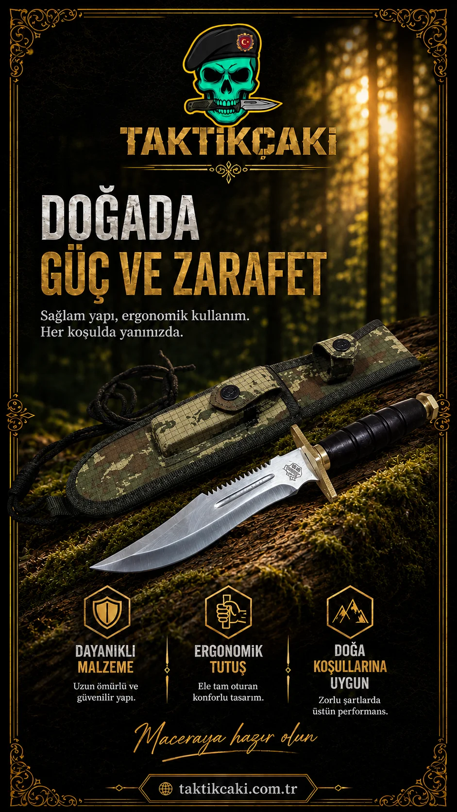 Halmak Standart Komando Av Bıçağı – 30 CM Kalınlık 4 mm - Görsel 2