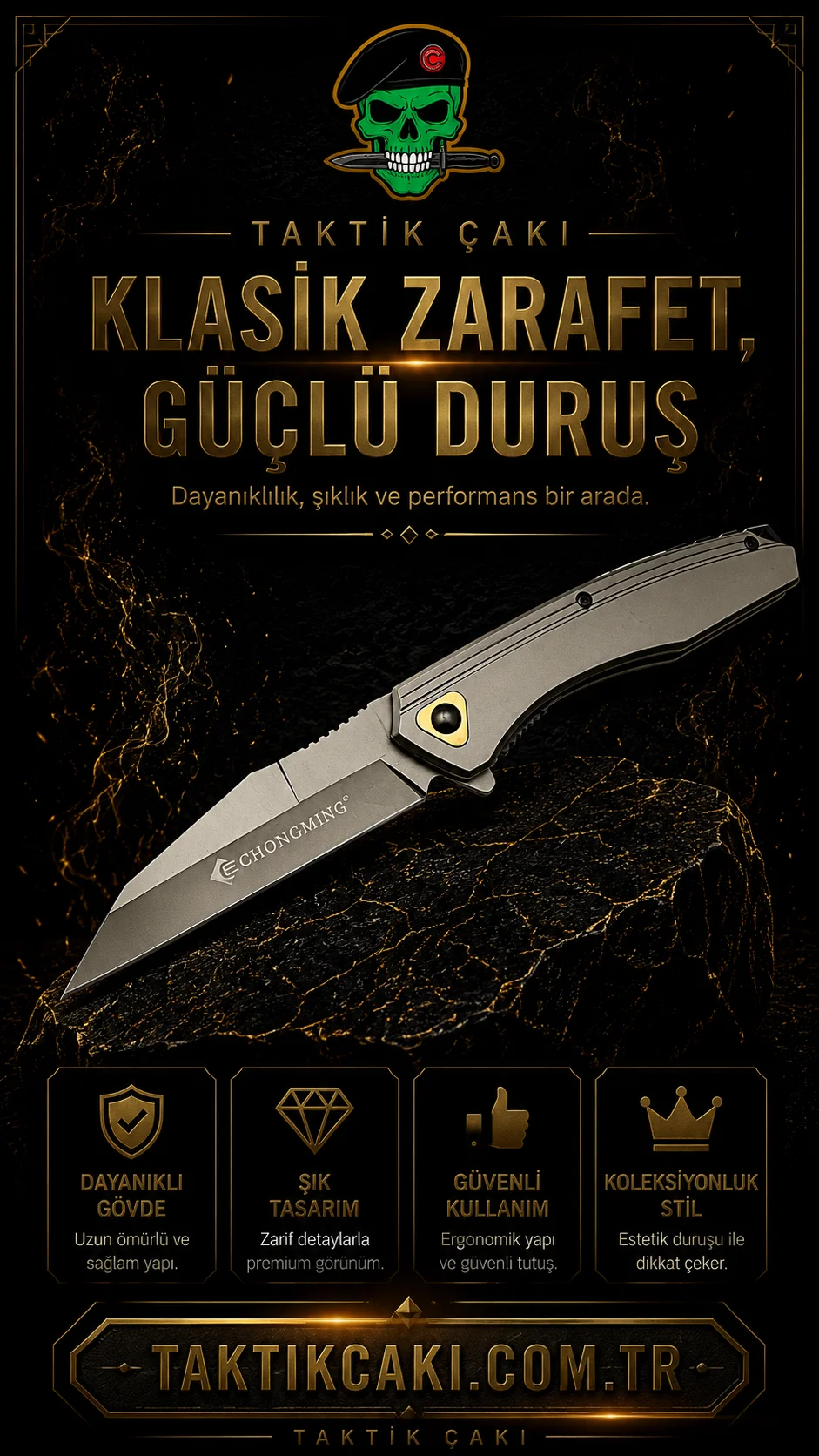 Haps Bugs Titanyum Çakı – 21 cm, Yüksek Dayanıklılık ve Hafif Tasarım - Görsel 4