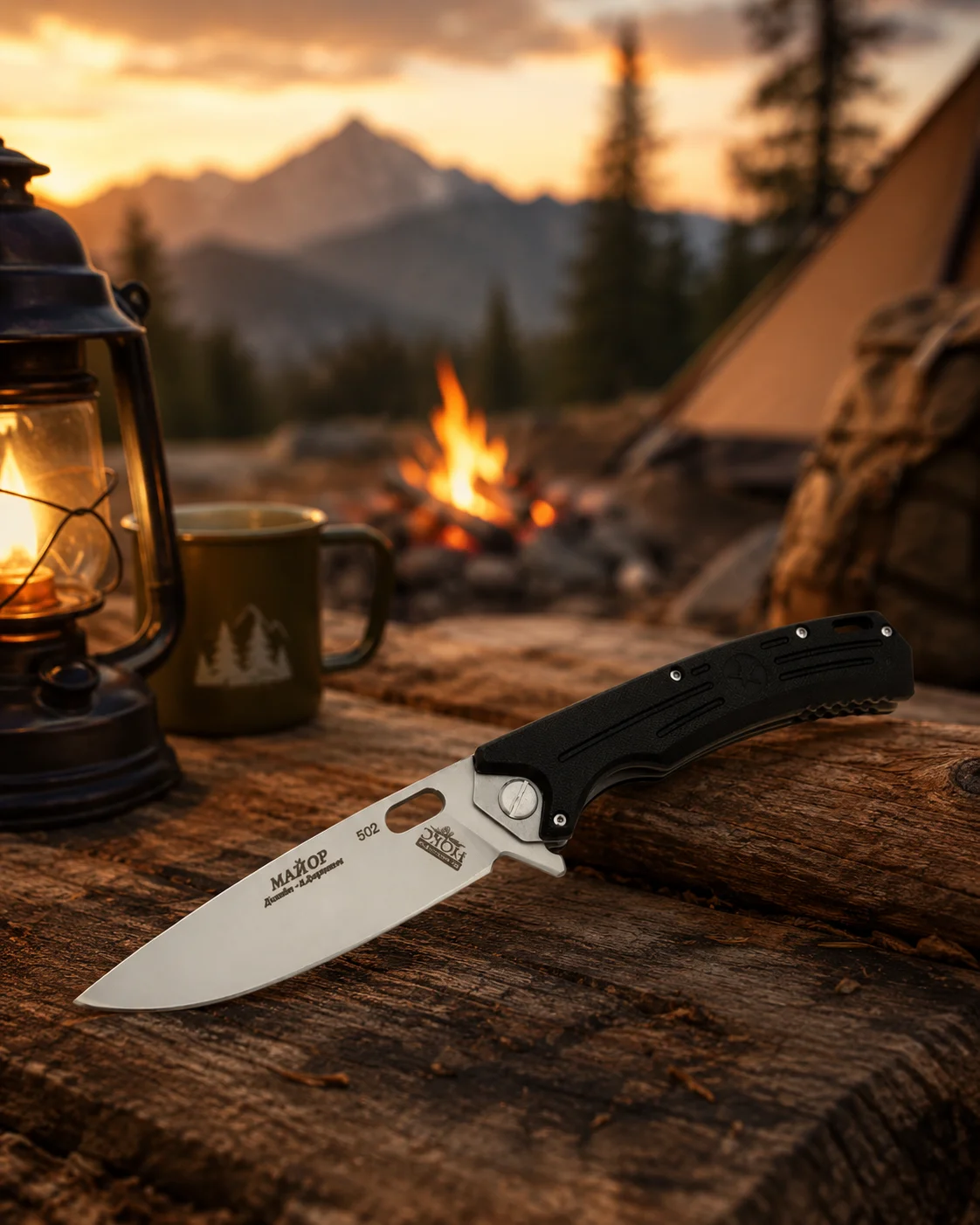 Hokc T D2 Russian Folding Knife – 23.5 cm Professional Knife & Set - Görsel 2
