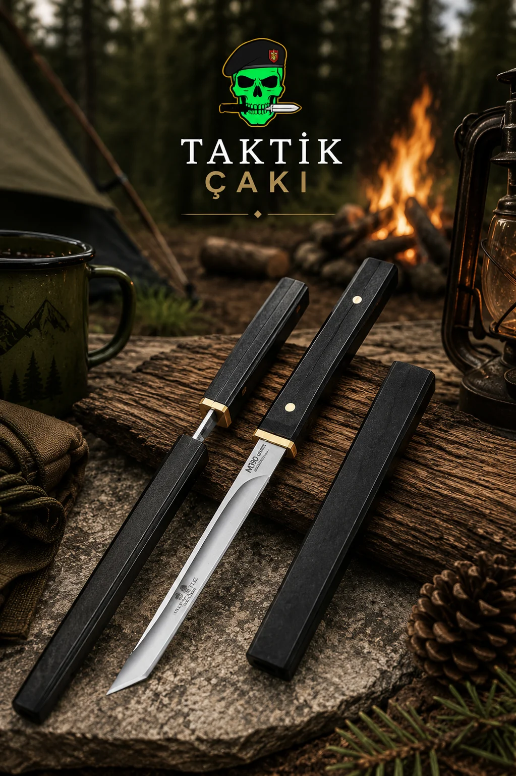 M390 Abanoz Japon Tanto Profesyonel Av Bıçağı