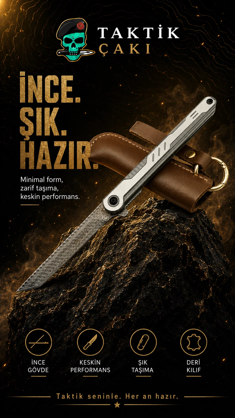 M390 Profesyonel Tanto DMS Çakı - Çok Kullanımlı Av ve Kamp Çakısı