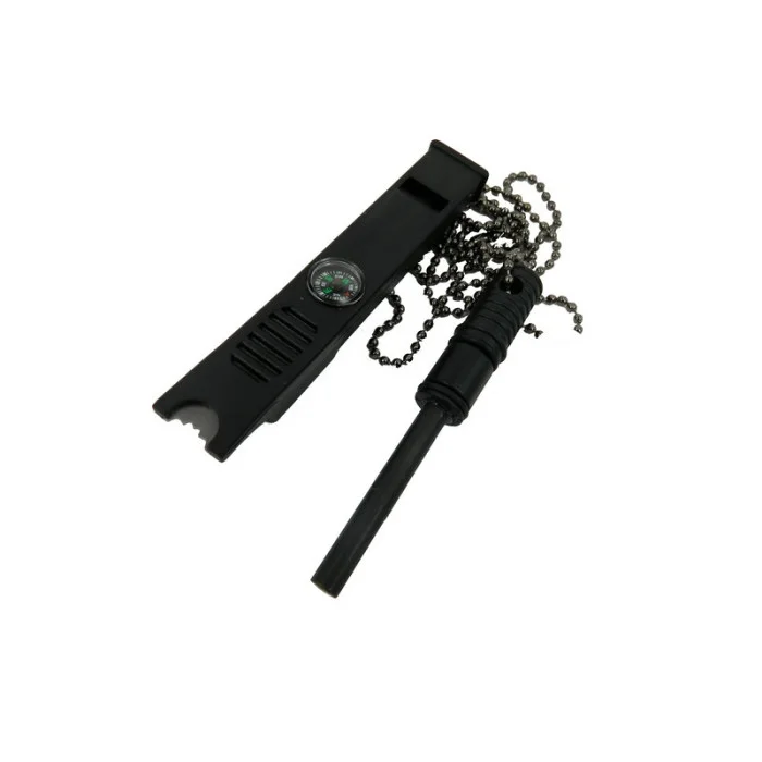 Mağnezyum Çubuğu Boyun Zinciri – Düdük & Pusula ile Çok Fonksiyonlu Outdoor Aksesuar