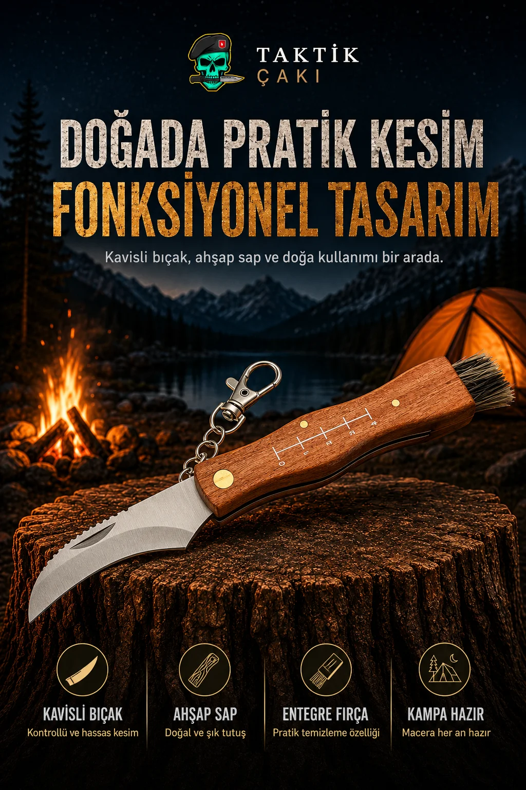 Mantar Çakısı B - 21 CM Profesyonel Çakı