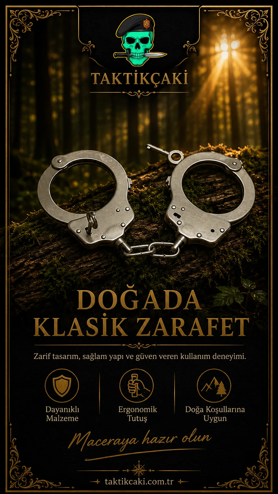 Masolet Kelepçe - Zincirli Çelik Taktik Aksesuar