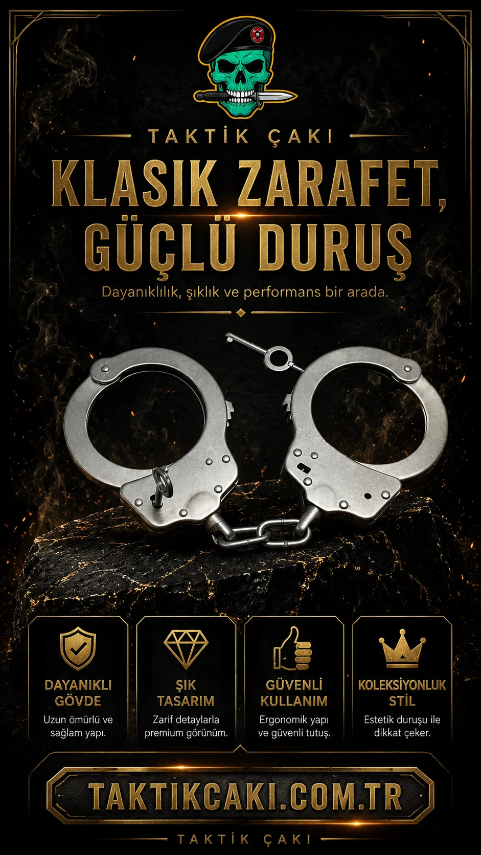 Masolet Kelepçe - Zincirli Çelik Taktik Aksesuar - Görsel 2