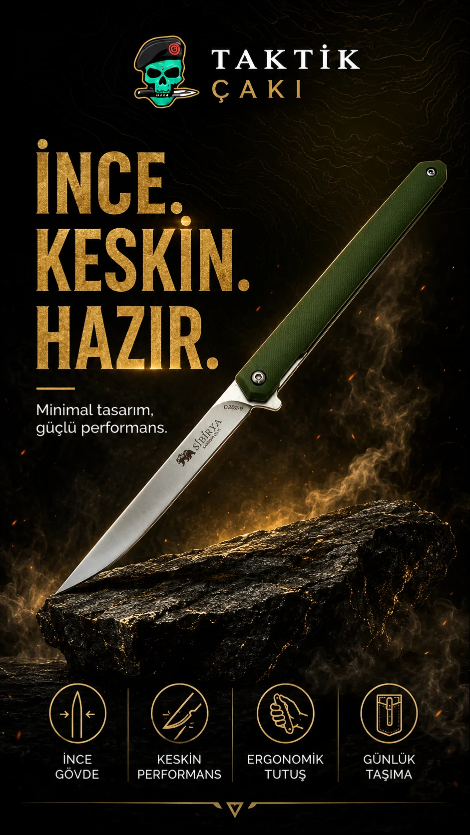 MM3 Profesyonel Kıl Çakı Şıbıklama Seti - Yeşil Sıbır - Görsel 2