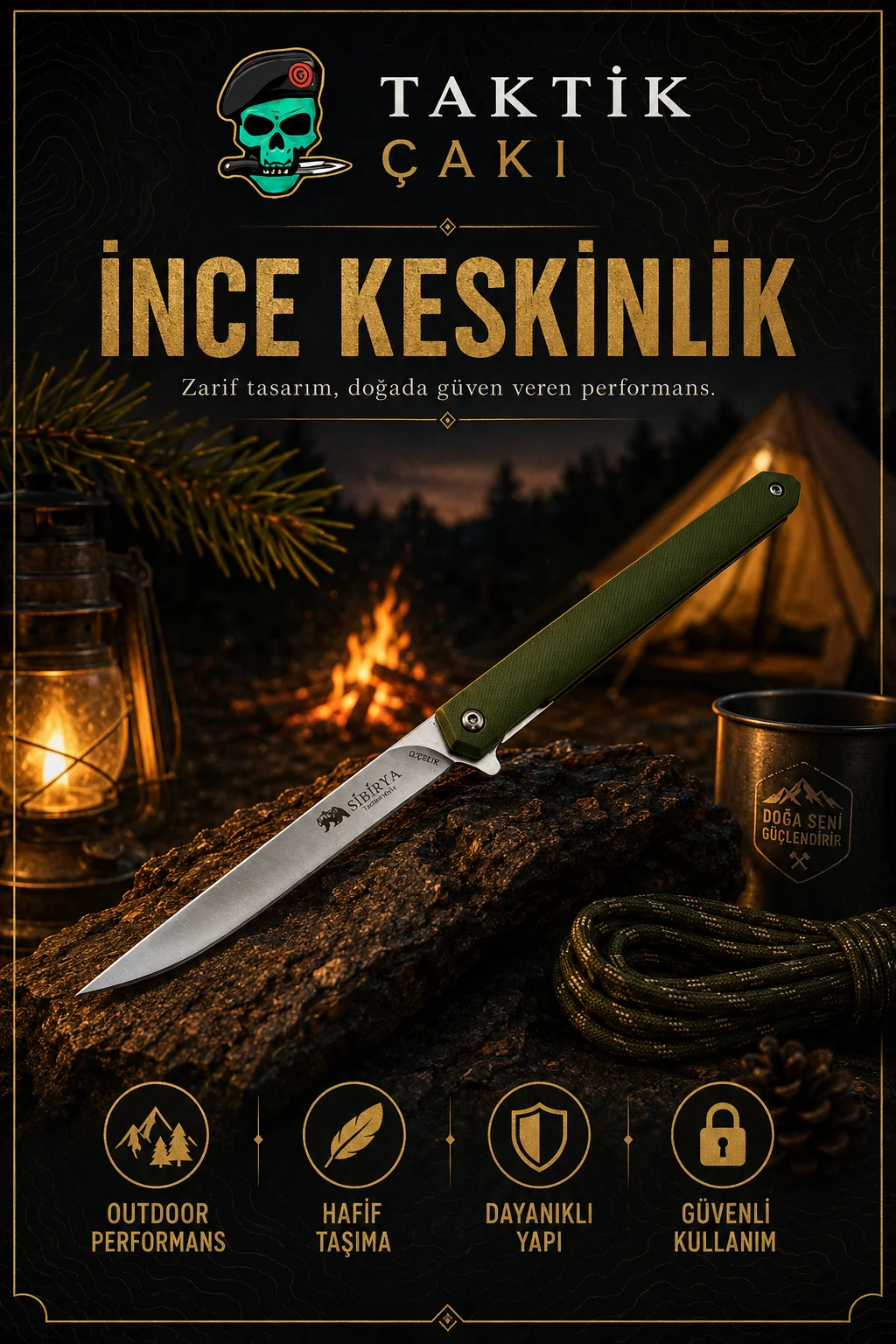 MM3 Profesyonel Kıl Çakı Şıbıklama Seti - Yeşil Sıbır - Görsel 3