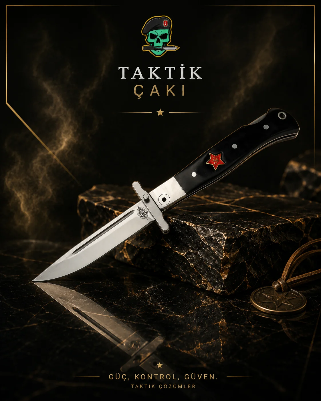 Rus SSCB 440C Çakı Black Profesyonel Av ve Kamp Bıçağı - Görsel 2
