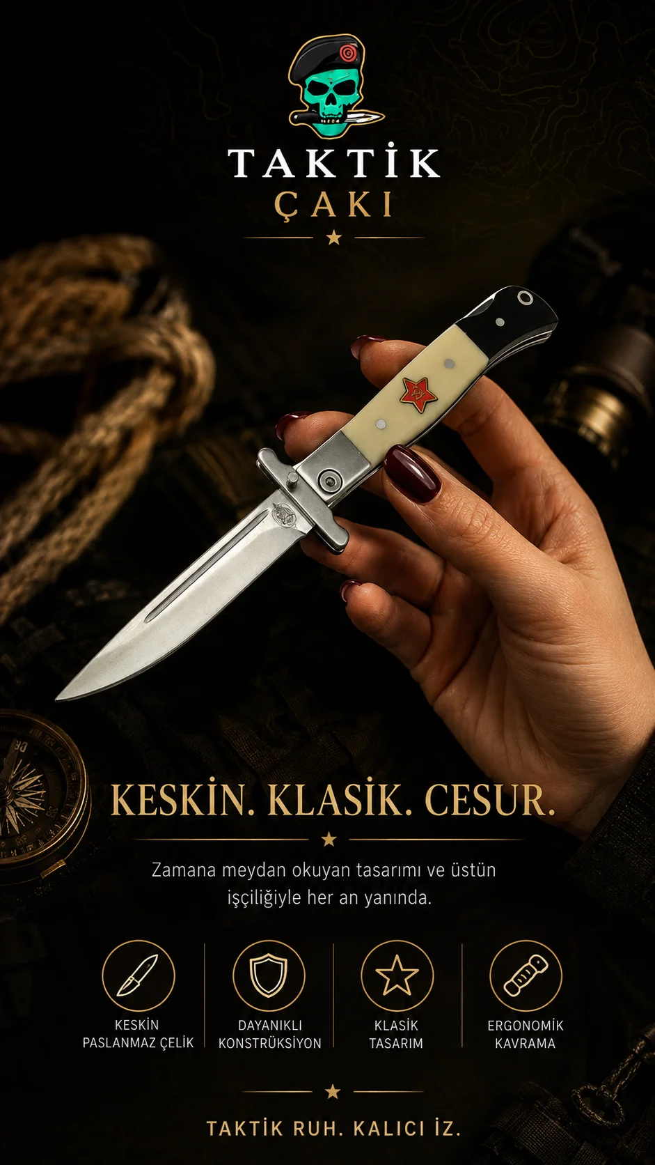 Rus Sccb 440C Çakı Wyt Profesyonel Kilitli Av ve Kamp Çakısı
