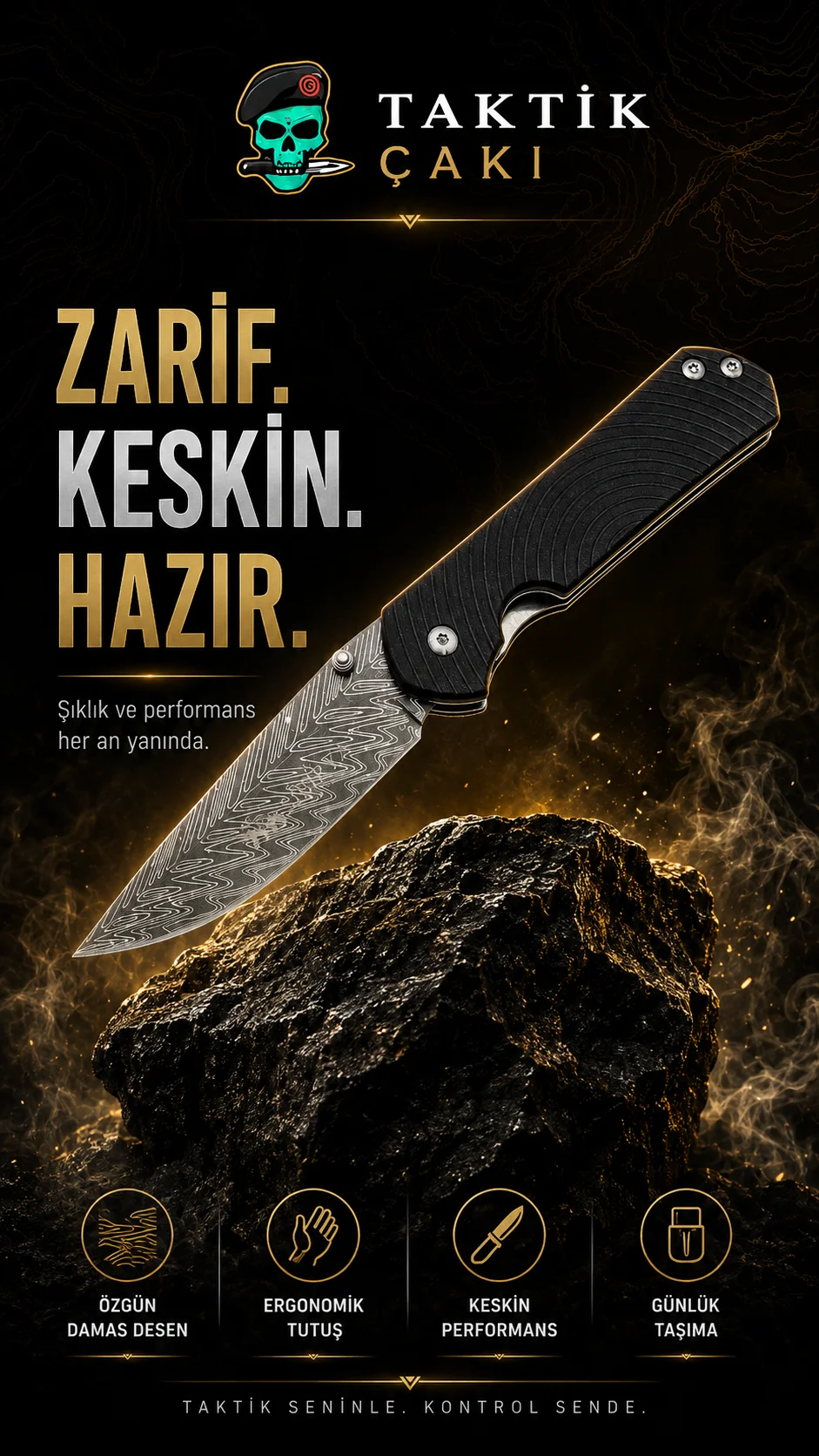Sibirya Doğal Dirençli Profesyonel Çakı - Sıcaklık Dirençli Av Modeli - Görsel 3